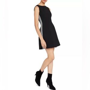 Alice and Olivia Black White Side Striped Lindsey Structured Dress Sz 6